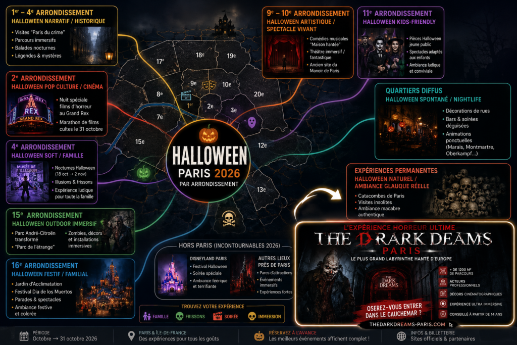 animations halloween Paris arrondissements 2026